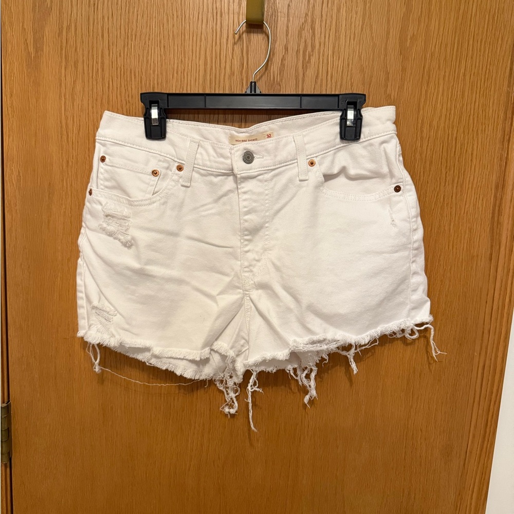 Levi high rise denim shorts